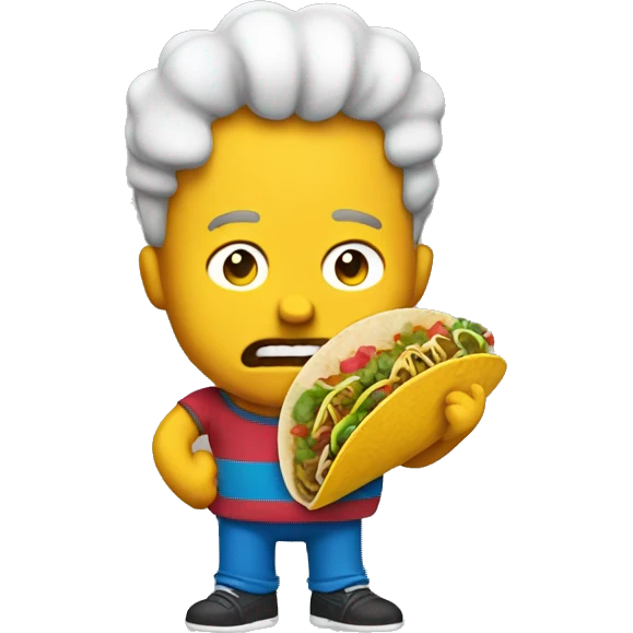 Bart eating a tacos emoji