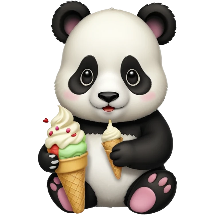 Panda eating ice cream emoji