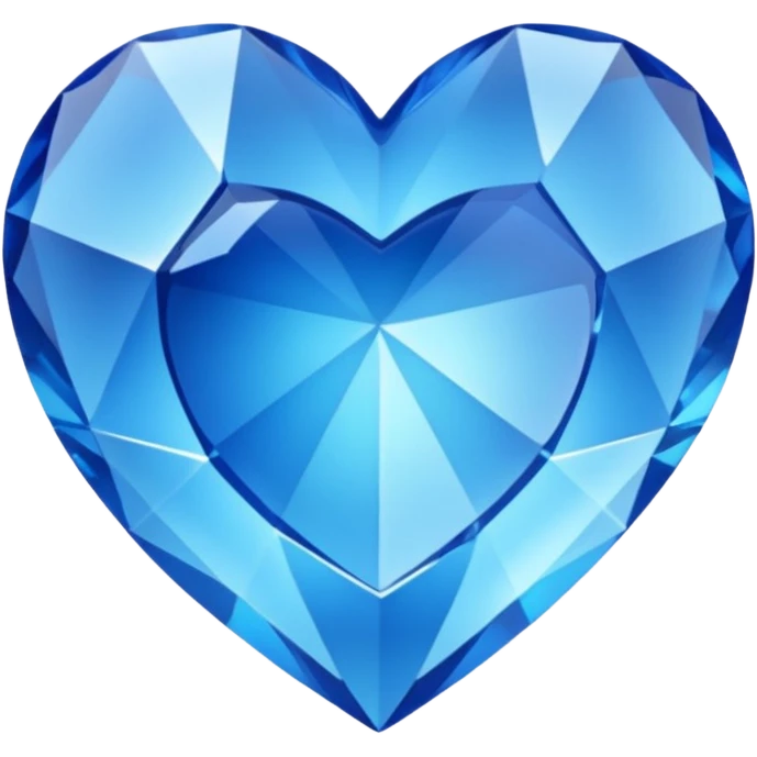 blue heart with a crystal effect emoji