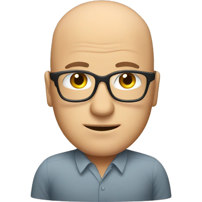 glasses, male pattern baldness, middle-aged man, self employed emoji