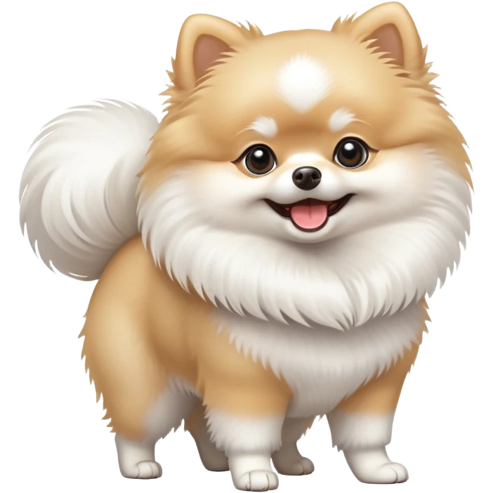 White Pomeranian twerking emoji