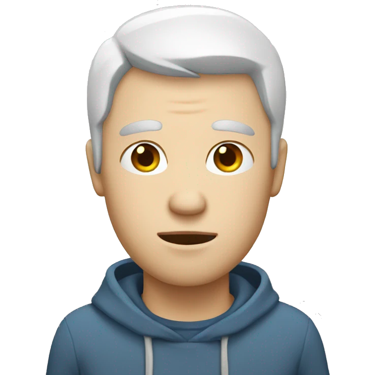 white man with cold emoji