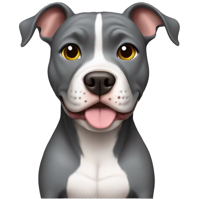 Gray Pitbull sitting  emoji