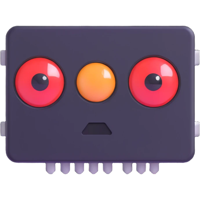 futuristic computer chip with eyes AI themed emoji emoji