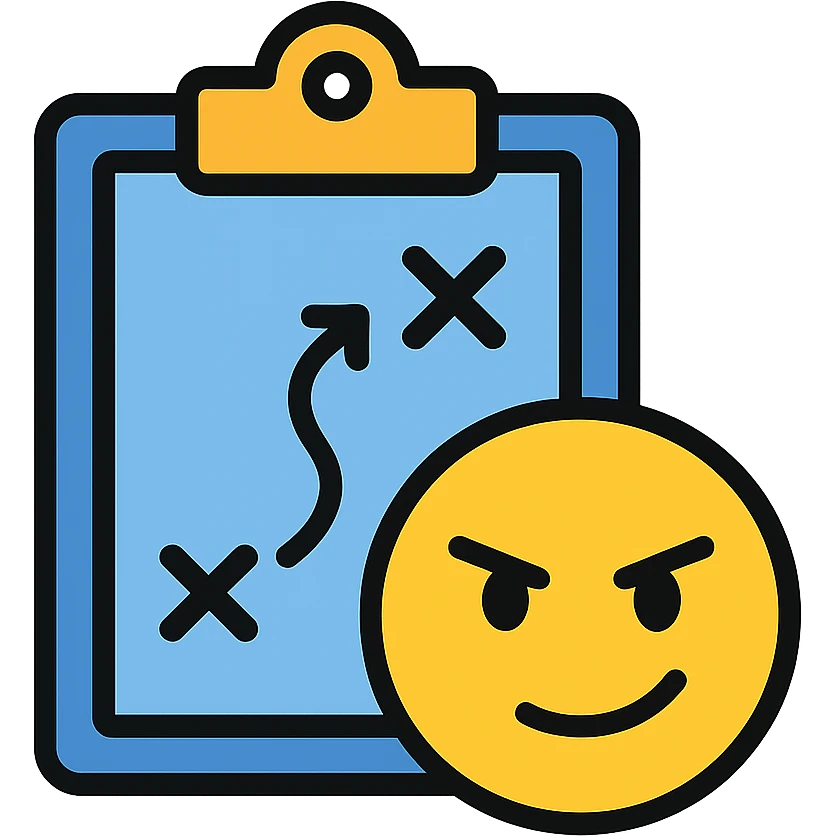 minimal modern icon representing the phrase 'I didn’t go on purpose — it was my plan' using a clever visual metaphor emoji