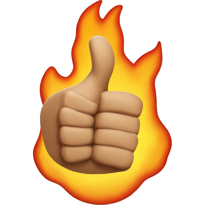 thumb up on fire emoji