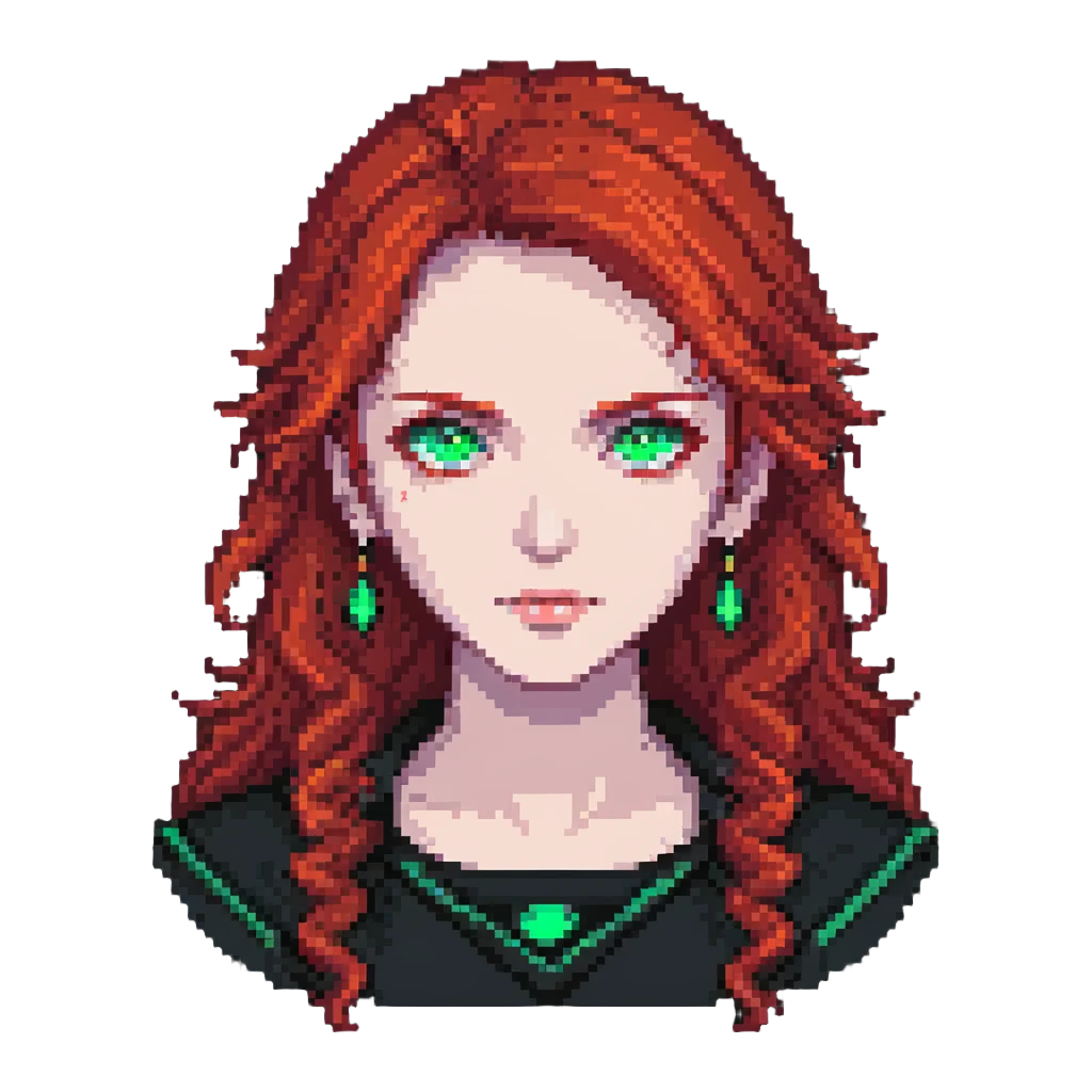 person with green eyes and red hair emoji