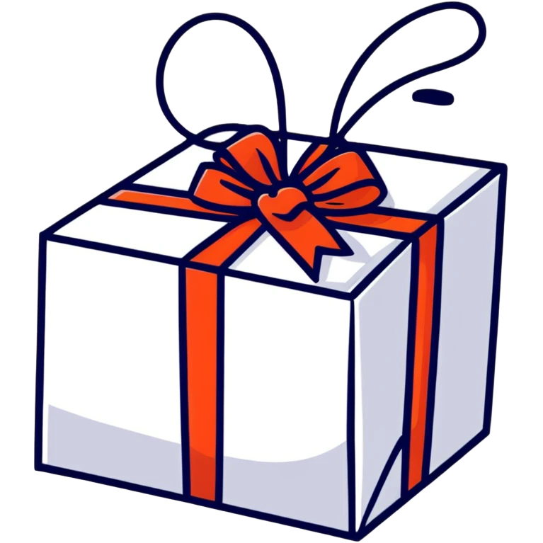 Gift box with a surprise popping out emoji