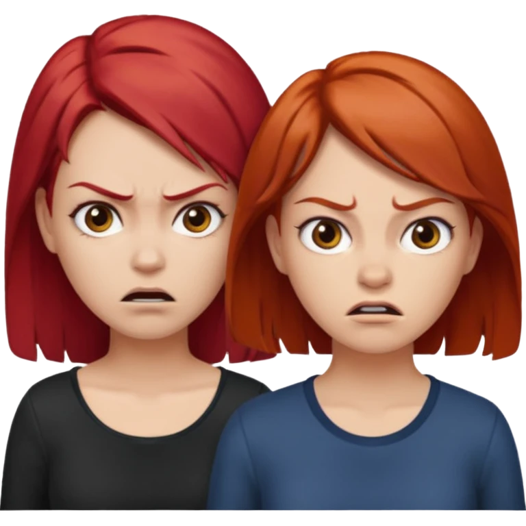 👩🏻‍🦰👩🏼‍🦱😠 emoji