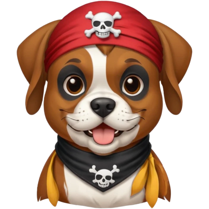 Boxer dog pirate emoji