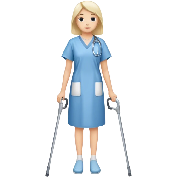 the emoji of an story This story is about a person who was skating, crashed, and got injured. They had to go to the hospital, and the doctor put them on crutches.
 emoji