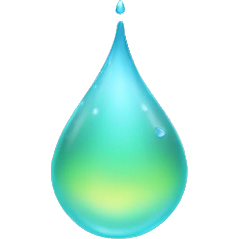 Glowing water drop emoji