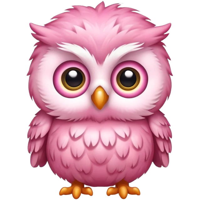 cute pink baby owl emoji