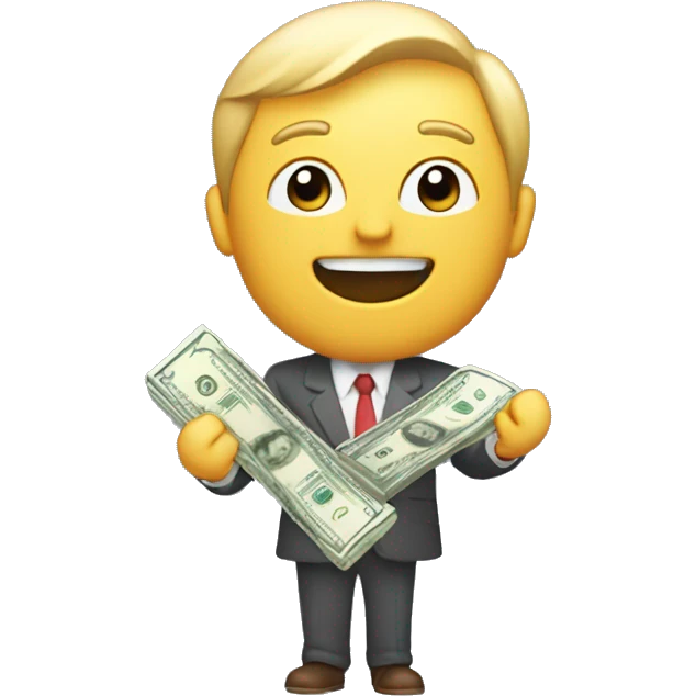 inversor ganando dinero en trading emoji