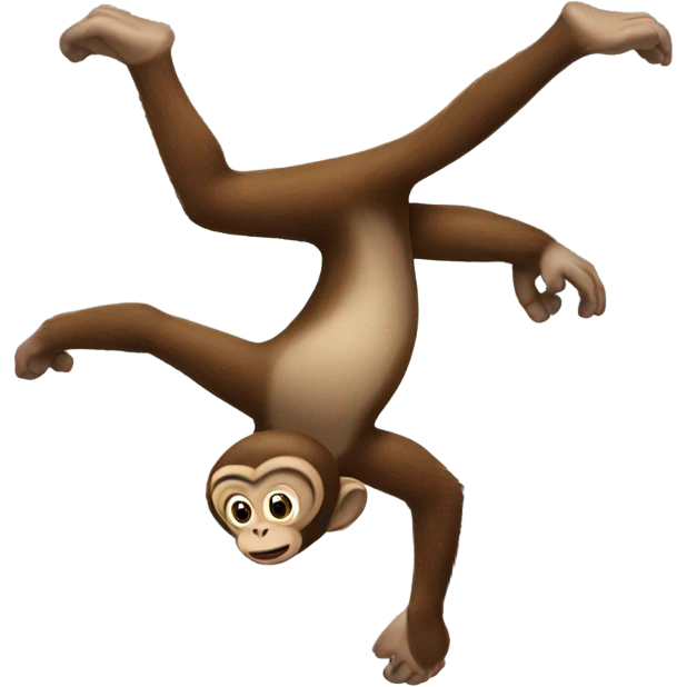Monkey doing a backflip emoji