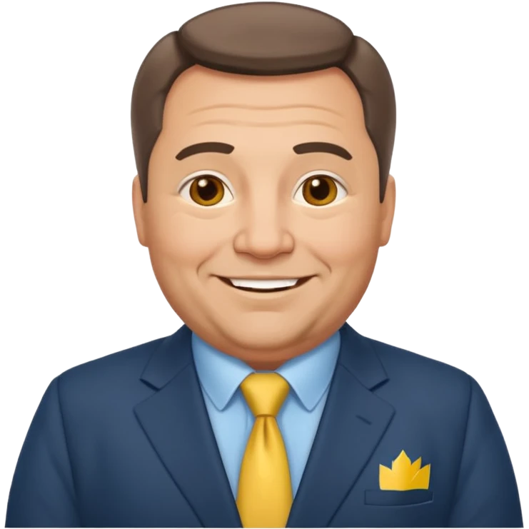 A middle-aged Ukrainian man in a suit and a bit overweight emoji