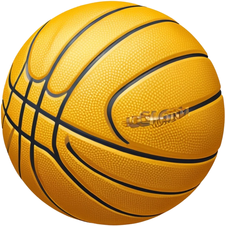 Shiny golden basketball with reflective surface emoji