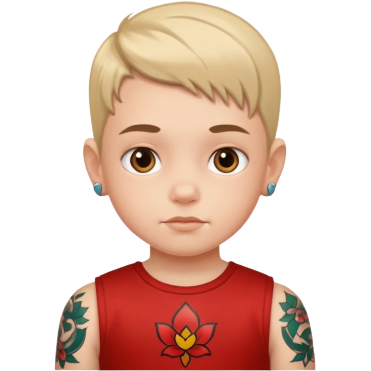 child with tattoo emoji