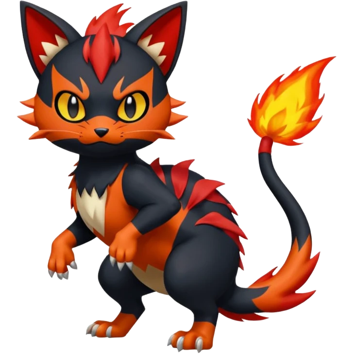 Nargacuga-Litten-Torracat-fusion-Fakemon-Pokémon-creature  emoji