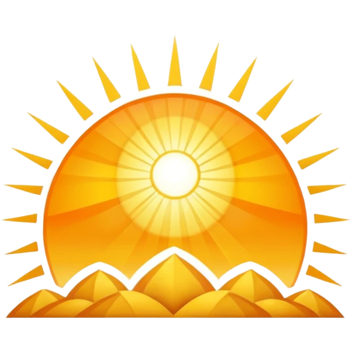 Golden sunrise with rays of light, no people emoji
