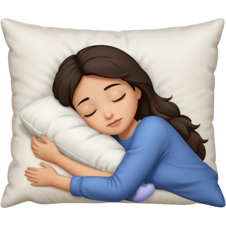 Girl asleep hugging pillow emoji
