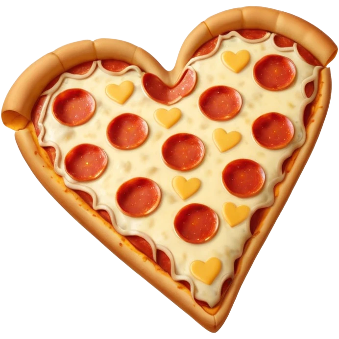 make a pizza slize shaped like a heart emoji