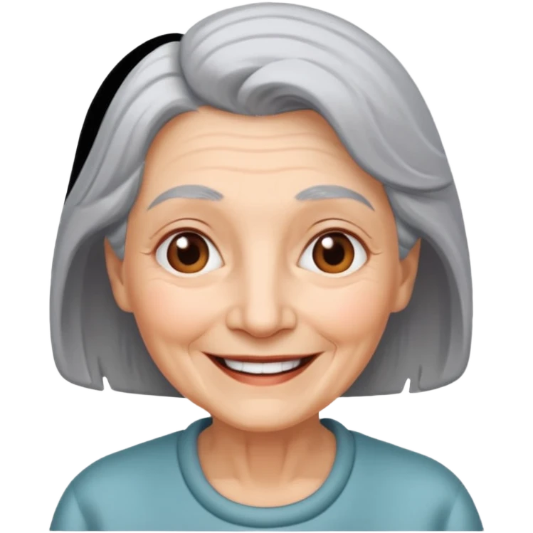 grey hair old woman emoji