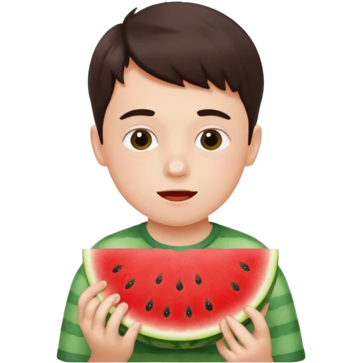 boy eating watermelon emoji