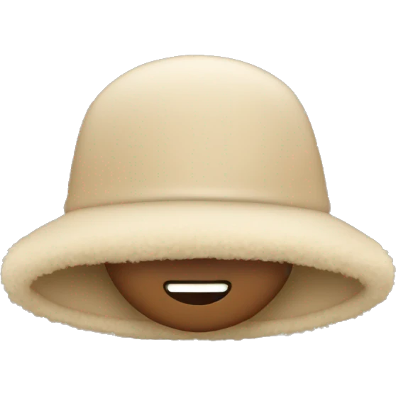 beige fluffy bucket hat emoji