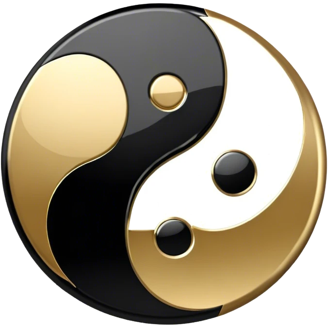 Black and gold yin yang emoji