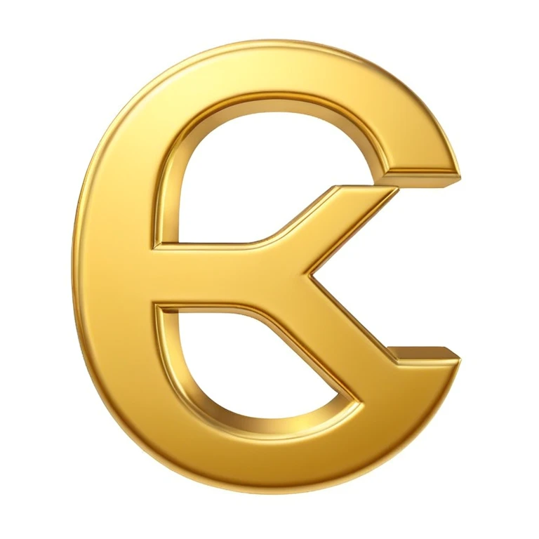 3D gold '0%' symbol on pure white background emoji
