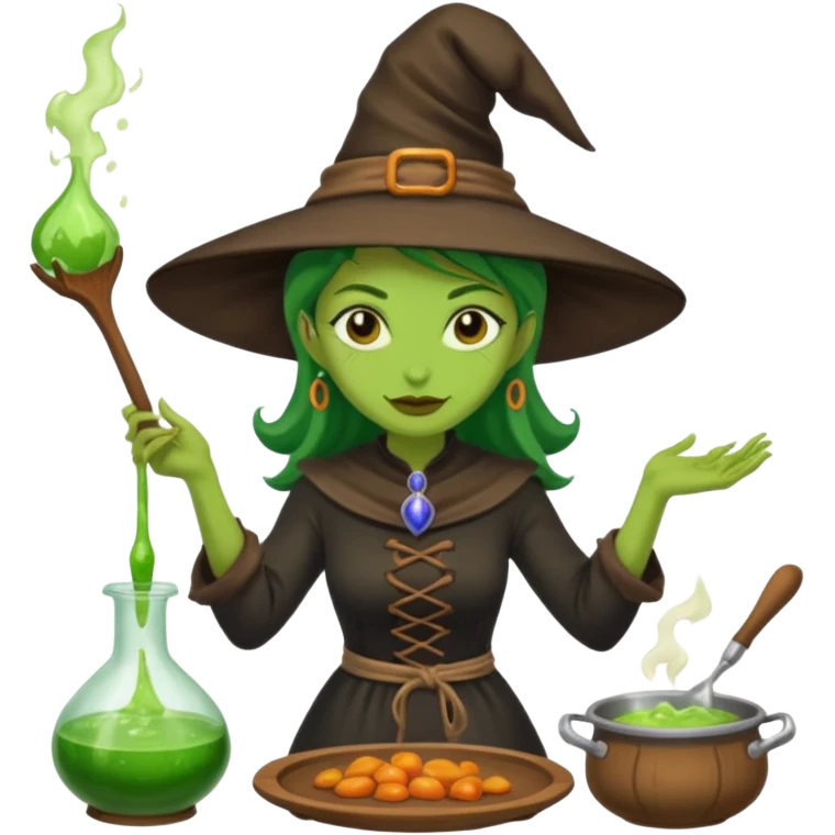 green witch cooking potion emoji