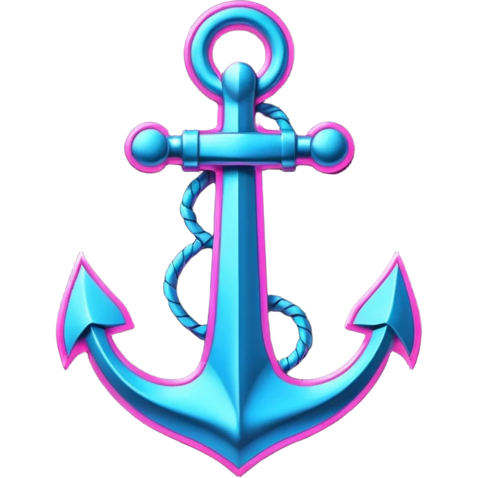 A neon cyberpunk anchor emoji