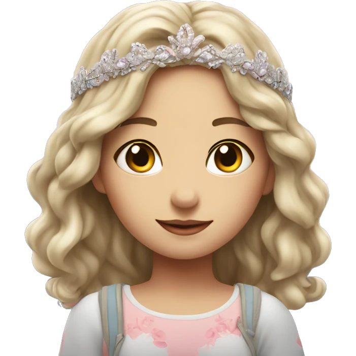 dreamy outdoor portrait of girl with diadem emoji