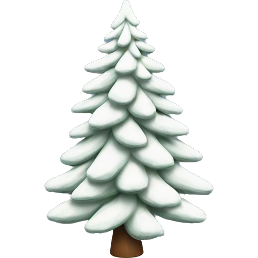  actual white fir christmas tree isolated.  emoji