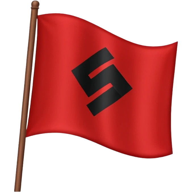 Créame un emoji de una bandera roja con un círculo blanco a un costado y una cruz dentro del circulo boanco no dentro del circulo blanco q este la cruz color negro un emoji nazi  emoji