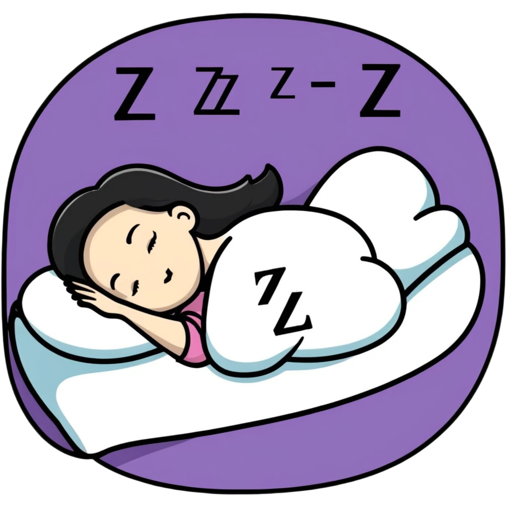 girl sleeping with Z symbols floating above her emoji