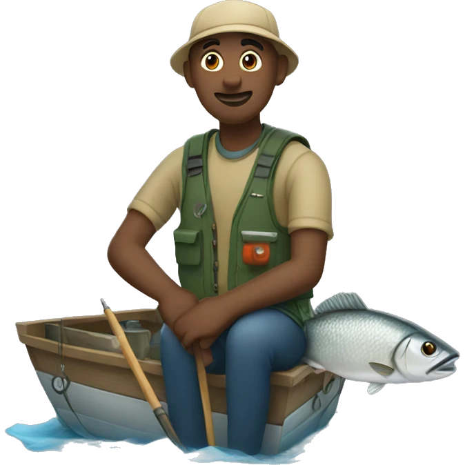 Fisherman with fish emoji