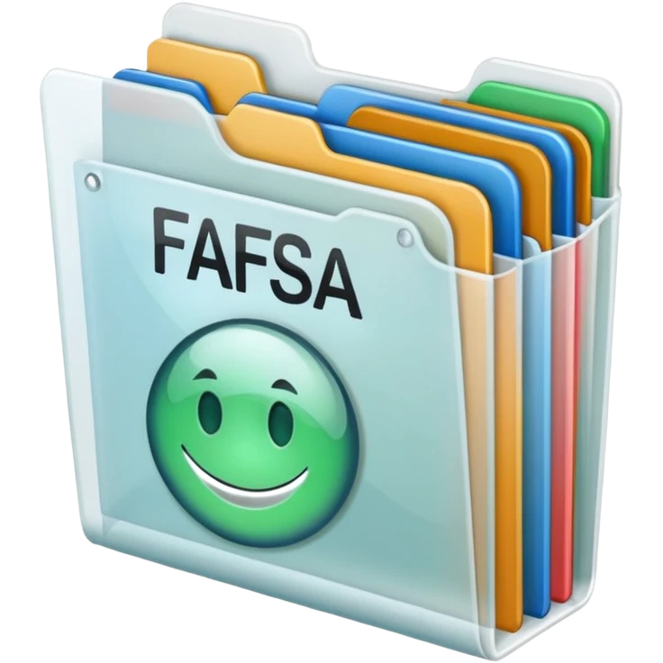 FAFSA info file - Transparent translucent plastic white folder emoji