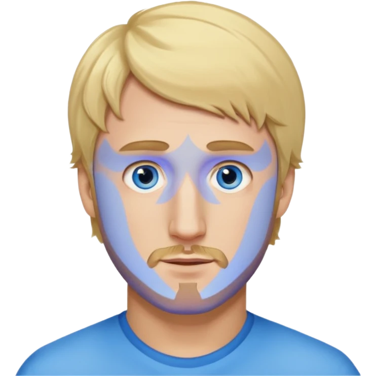 Genmoji style portrait of Logan Paul, blonde hair, blue eyes, short beard emoji