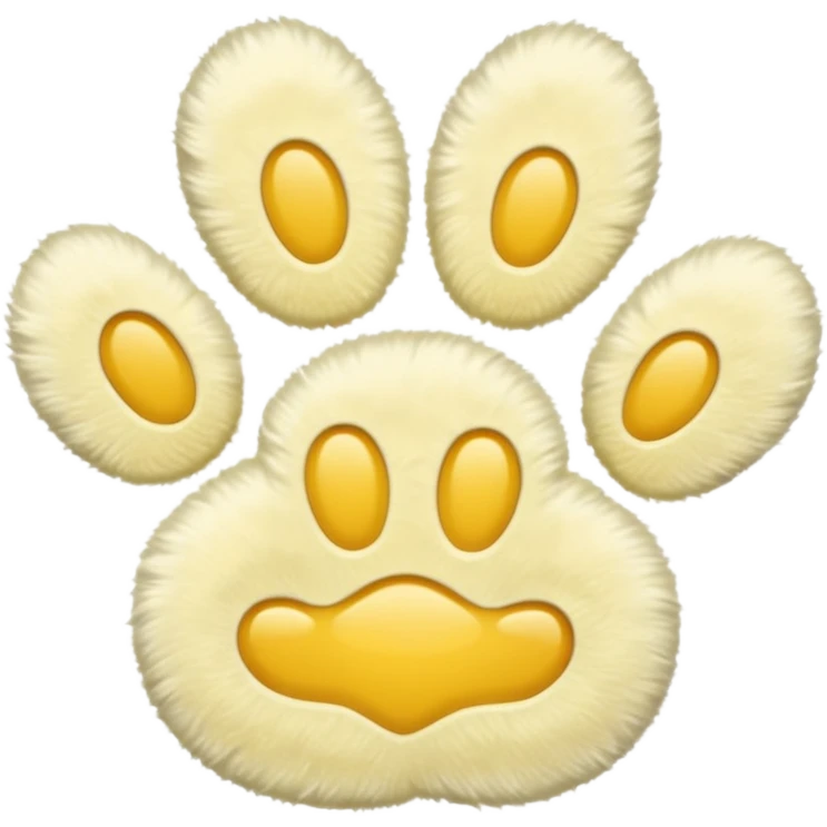 a pale pastel yellow pawprint emoji