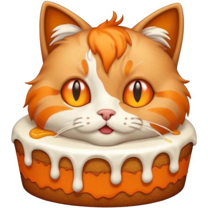 Cat vomiting because of eating cake emoji