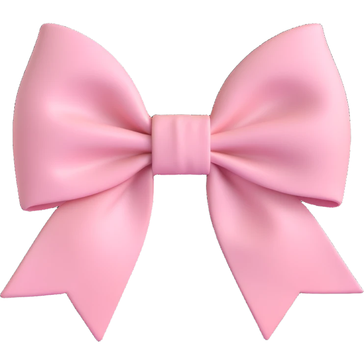 preppy pink bow, elegant, feminine, soft pink, classic style emoji