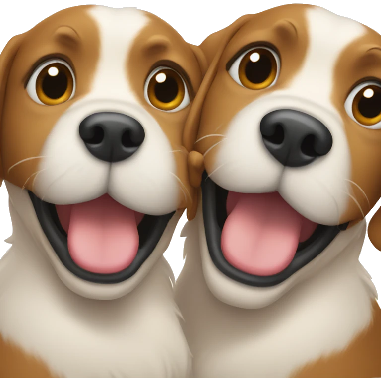 2 dogs hugging emoji