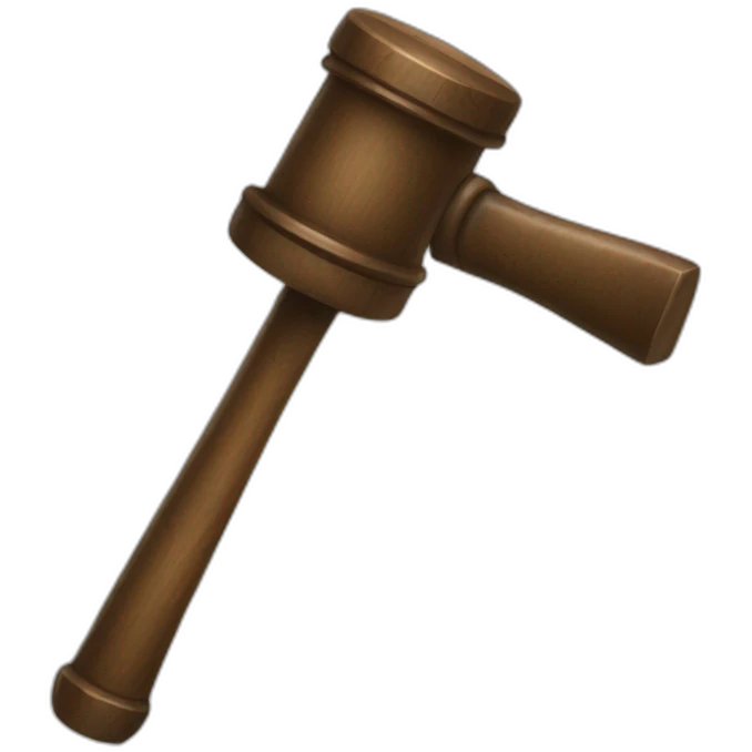 Auction hammer with bid emoji