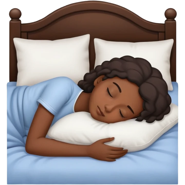 Black girl sleeping in bed emoji