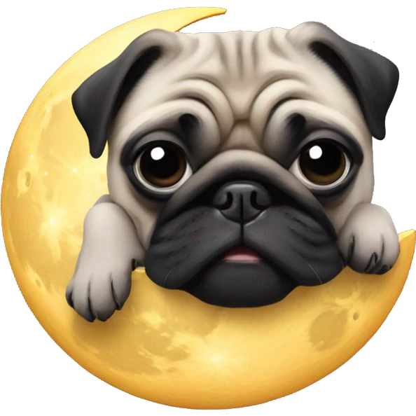 Pug eating the moon emoji
