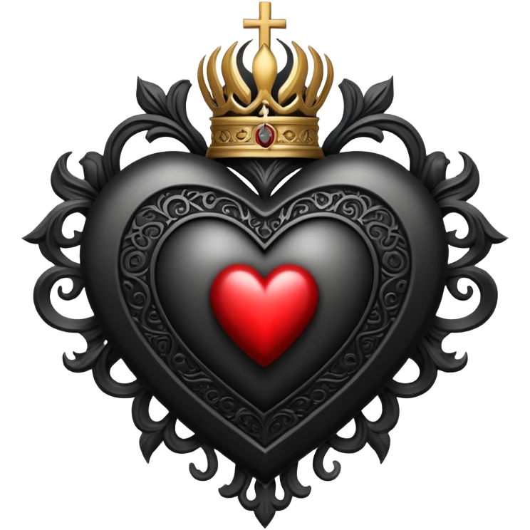 metal music style black Sacred heart emoji