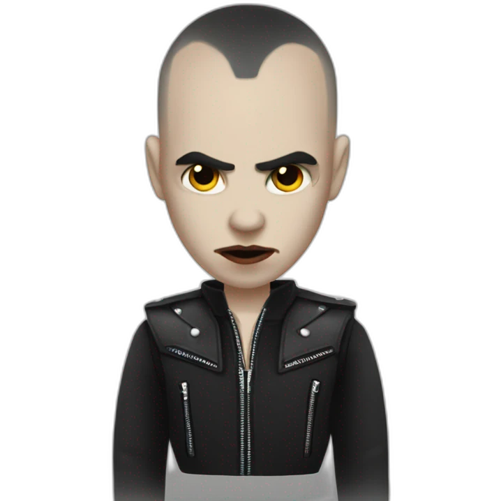 Vampire looking skinhead punk emoji