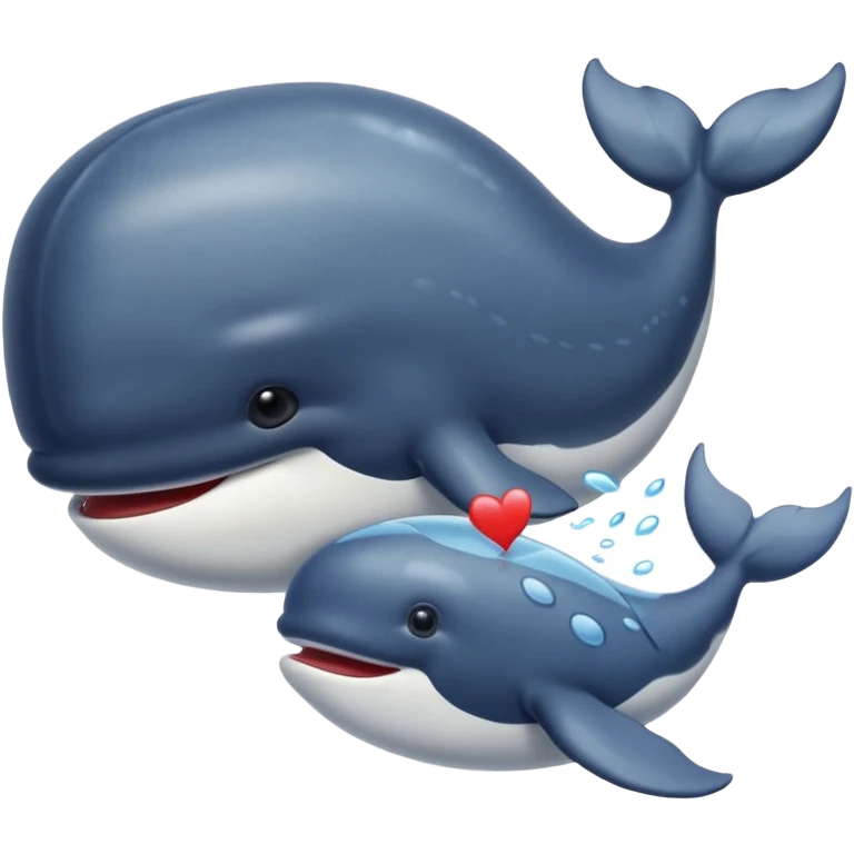 Whale giving a kiss emoji